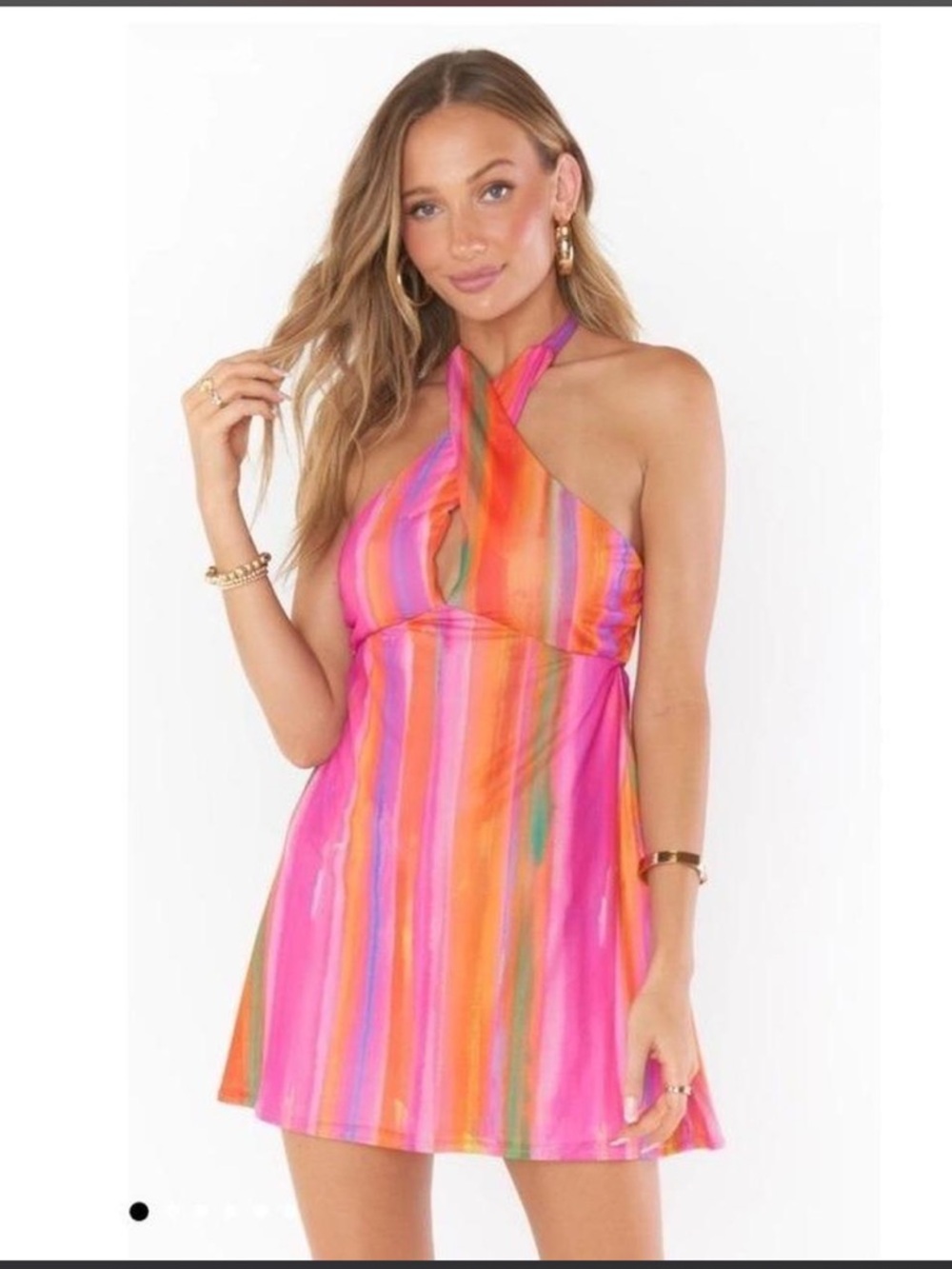 Show Me Your MuMu colorful stripe mini dress